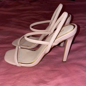 Women’s Blushy Beige Leather Sandal Heels